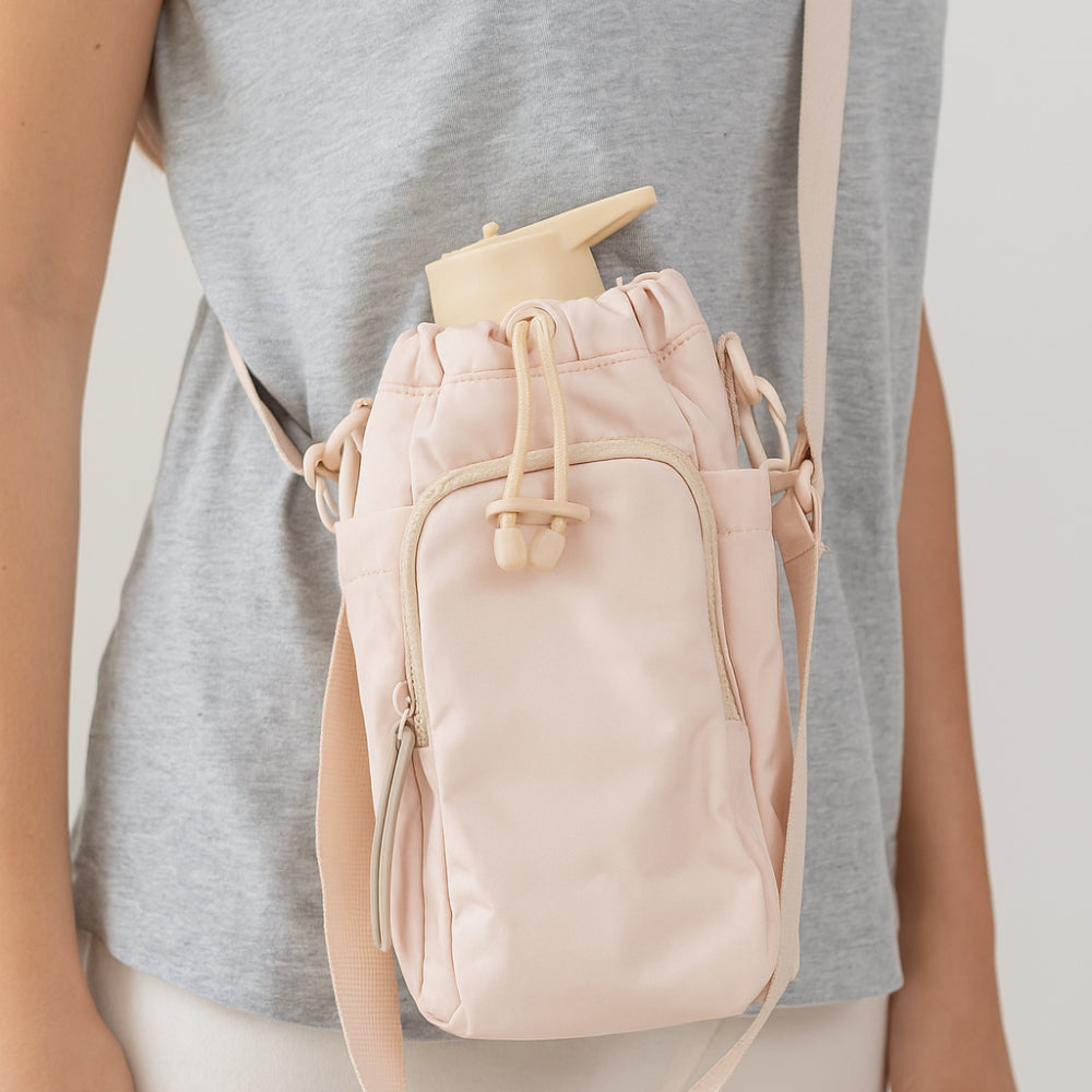 K&Co Sorrento Nylon Drink Bottle Bag - CREAM